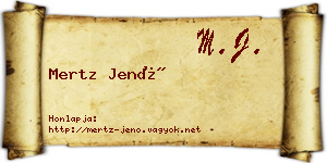 Mertz Jenő névjegykártya