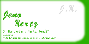 jeno mertz business card